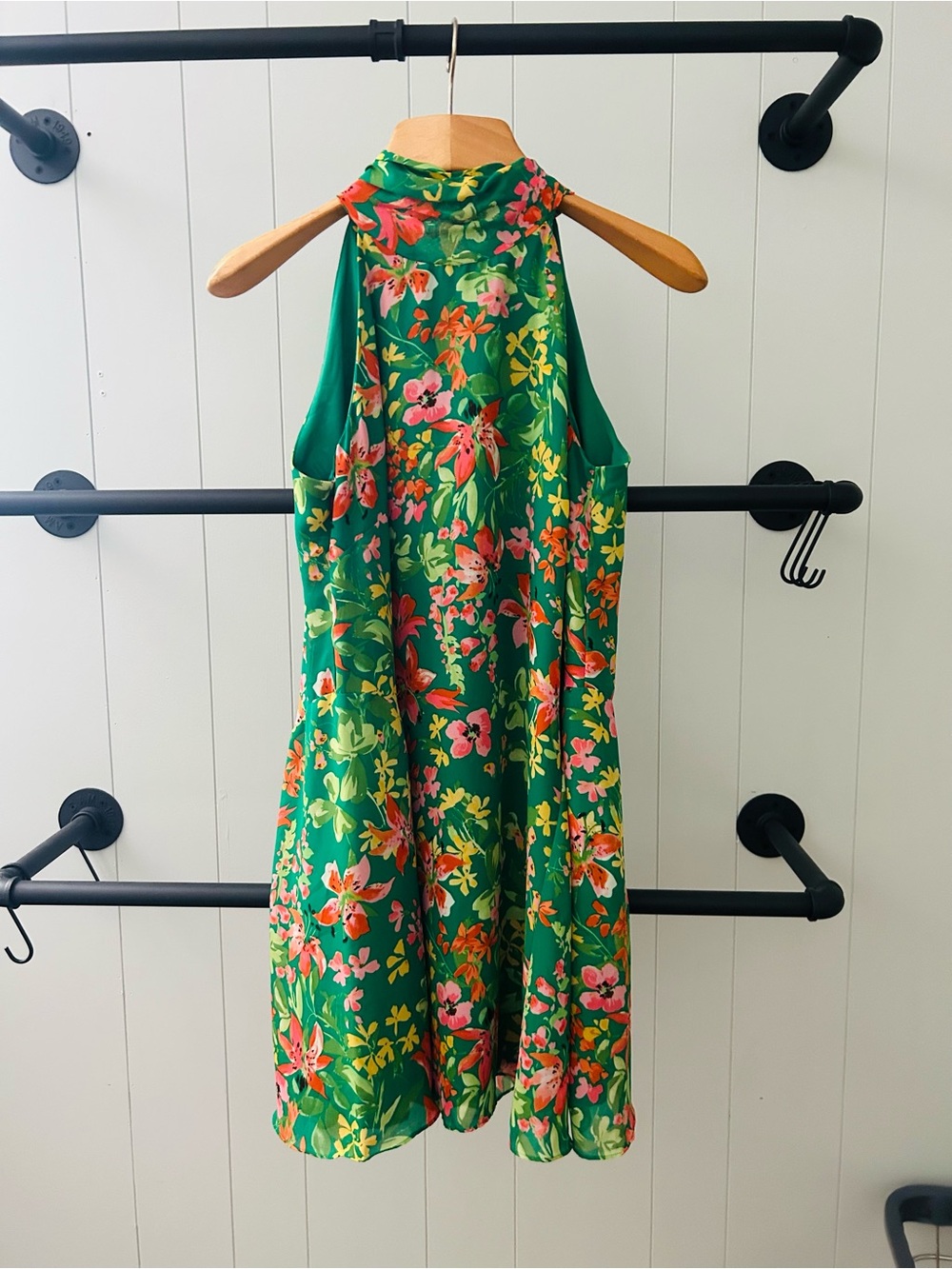 Vince Camuto Green Floral Halter Dress